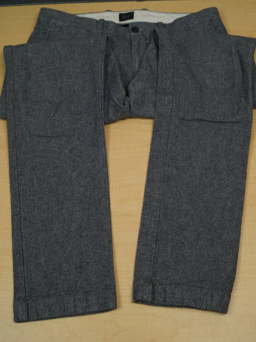 J Crew Stretch 484 Slim Stretch Chino Pants Gray Chambray Straight Mens 32 x 32